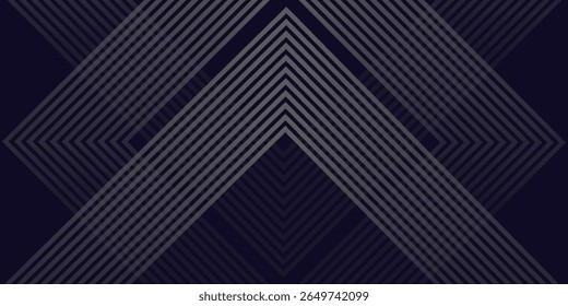 Abstract elegant black background with shiny gold geometric lines. Modern gold diagonal rounded lines pattern.Horizontal banner template. Suitable for covers, posters, presentations, vectors