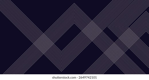 Abstract elegant black background with shiny gold geometric lines. Modern gold diagonal rounded lines pattern.Horizontal banner template. Suitable for covers, posters, presentations, vectors