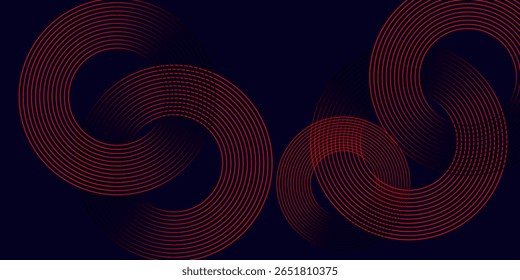 Abstract elegant black background with shiny red geometric lines. Modern red  diagonal rounded lines pattern.Horizontal banner template. Suitable for covers, posters, presentations, vectors