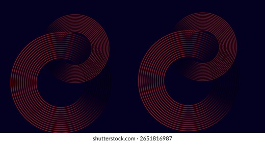 Abstract elegant black background with shiny red geometric lines. Modern red  diagonal rounded lines pattern.Horizontal banner template. Suitable for covers, posters, presentations, vectors