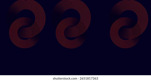 Abstract elegant black background with shiny red geometric lines. Modern red  diagonal rounded lines pattern.Horizontal banner template. Suitable for covers, posters, presentations, vectors