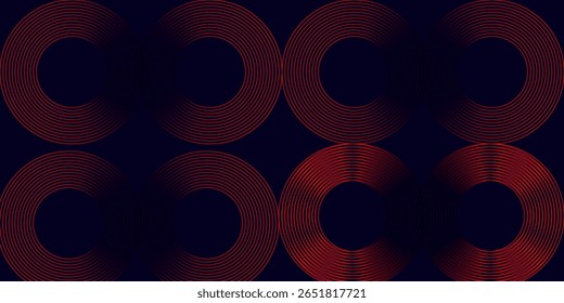 Abstractas fondo negro elegante con líneas geométricas rojas brillantes. Moderno patrón de líneas redondeadas diagonales rojas. Plantilla de Anuncio Horizontal. Adecuado para portadas, carteles, presentaciones, Vectores