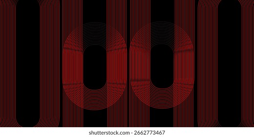 Abstract elegant black background with shiny gold geometric lines. Modern gold diagonal rounded lines pattern. Horizontal banner template. Suitable for covers, posters, presentations, vectors