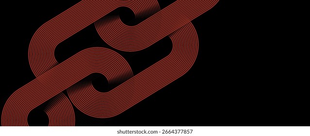Abstrakter, eleganter schwarzer Hintergrund mit geometrischen Linien in glänzendem Gold. Modernes goldenes diagonales gerundetes Linienmuster. Vorlage für horizontale Banner. Geeignet für Umschläge, Poster, Präsentationen. 10 EPS