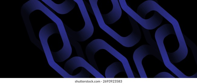 Abstractas fondo negro elegante con líneas geométricas azules brillantes. Moderno patrón de líneas redondeadas diagonales azules. Plantilla Horizontal de Anuncio. Adecuado para portadas, carteles, presentación. eps 10