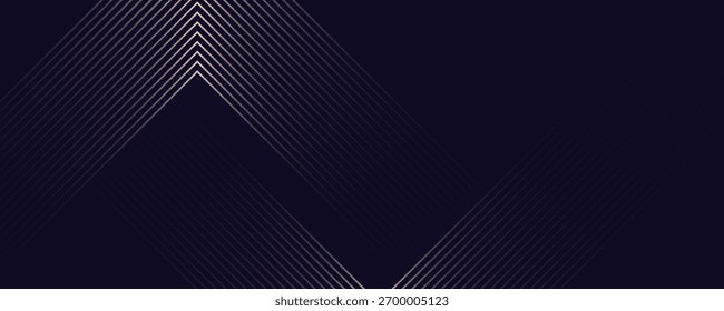 Abstract elegant black background with shiny gold geometric lines. Modern gold diagonal rounded lines pattern.Horizontal banner template. Suitable for covers, posters, presentations, Wab