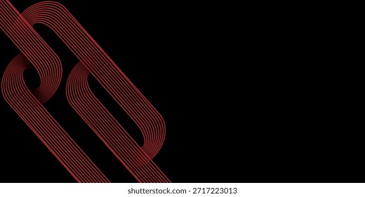 Abstract elegant black background with shiny gold geometric lines. Modern gold diagonal rounded lines pattern. Horizontal banner template. Suitable for covers, posters, presentations, vectors