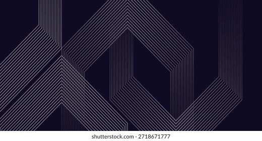 Abstrakter, eleganter schwarzer Hintergrund mit geometrischen Linien in glänzendem Gold. Modernes Gold diagonal abgerundete Linien Muster.Horizontale Banner Vorlage. Geeignet für Cover, Poster, Präsentationen, Vektorgrafiken

