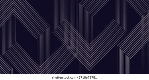 Abstract elegant black background with shiny gold geometric lines. Modern gold diagonal rounded lines pattern.Horizontal banner template. Suitable for covers, posters, presentations, vectors

