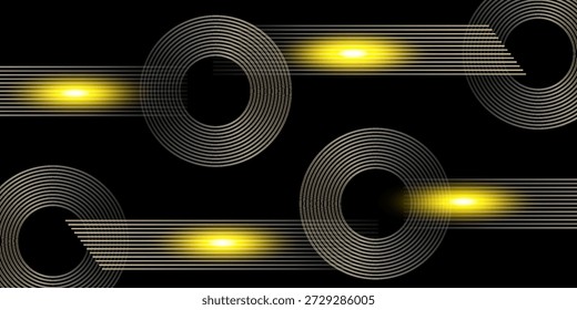 Abstractas fondo negro elegante con líneas geométricas de oro brillante. Patrón moderno de líneas redondeadas diagonales doradas. Estilo lujoso. Adecuado para portadas, carteles, presentaciones, Vectores

