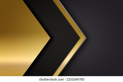 Resumen elegante, negro y dorado se superponen en el fondo oscuro
