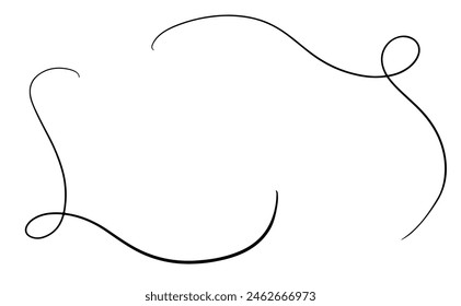 An abstract and elegant black line art design depicting a fluid, continuous line shape, perfect for modern and minimalist themes.