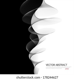 Abstract elegant black-white wave.Vector illustration for you design. EPS 10. 