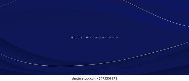 Abstract Elegant Blue Background With Gold Accents Decoration Design