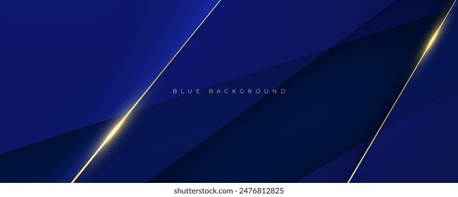 Abstract Elegant Blue Background With Gold Accents Decoration Design