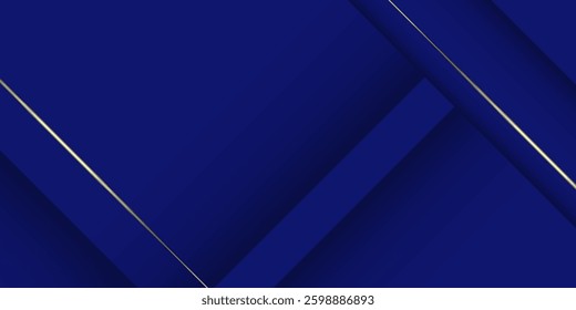 Abstract Elegant Blue Background With Gold Accents Decoration Design
