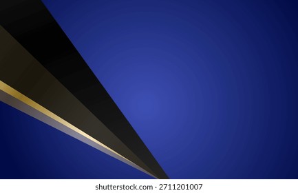 Abstract Elegant Blue Background With Gold Accents Decoration Design