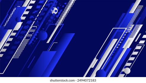 abstract elegant blue background with lines and halftone