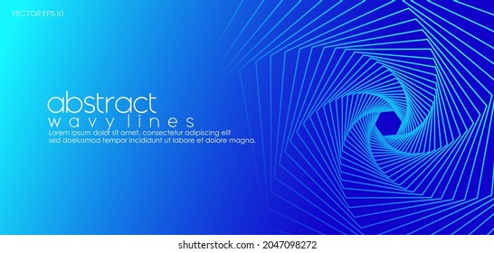 Abstract elegant blue background with wavy lines for banner design template. Eps 10 Vector	