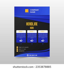 Abstract Elegant Blue and Black Dotted Flyer Template, can be used for business designs, presentation designs or any suitable designs.
