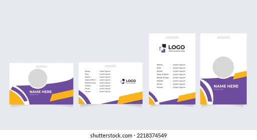 Abstract Elegant Blue Curve Id Card Design, Professional Identity Card Template Vector