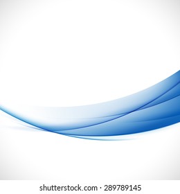 abstract elegant blue curve isolate on white background, vector illustration