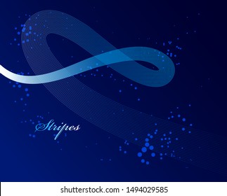 Abstract elegant blue curvy thin lines vector abstract background, elegant light stripy design element, template for banner or poster and other ads.