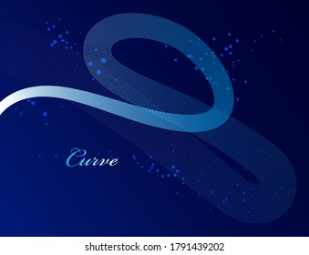 Abstract elegant blue curvy thin lines vector abstract background, elegant light stripy design element, template for banner or poster and other ads.