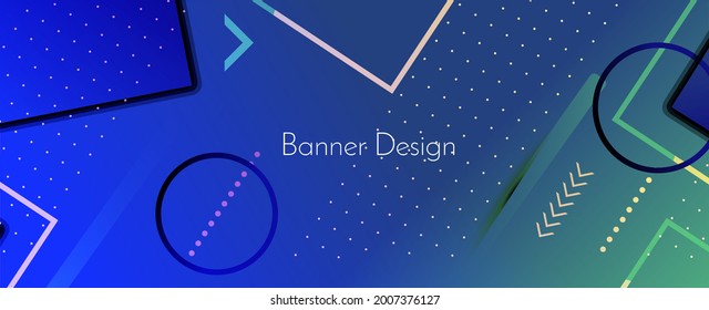 Abstract elegant blue geometric decorative design banner background vector