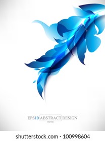 abstract elegant blue leaf foliage elements illustration. eps10 vector format