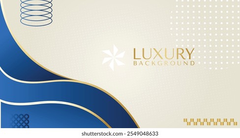 Abstract elegant blue luxury background with gold line. Modern futuristic background . Can be design for landing page, book covers, brochures, flyers, magazines, any brandings, banners, headers, prese