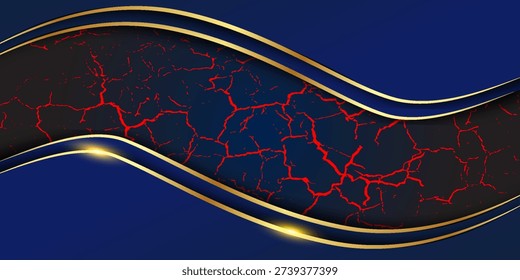 Abstract elegant blue luxury background with gold line. Modern futuristic background . Can be design for landing page, book covers, brochures, flyers, magazines, any brandings, banners, headers, prese