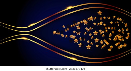 Abstract elegant blue luxury background with gold line. Modern futuristic background . Can be design for landing page, book covers, brochures, flyers, magazines, any brandings, banners, headers, prese