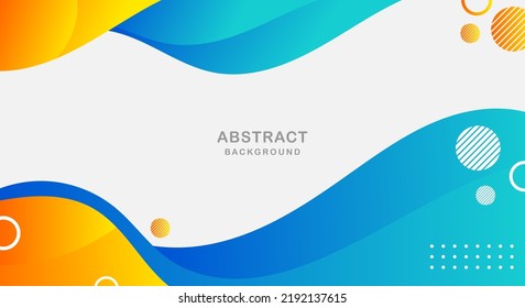 Abstract elegant blue and orange wave background banner vector