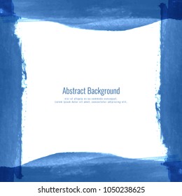Abstract elegant blue watercolor frame background