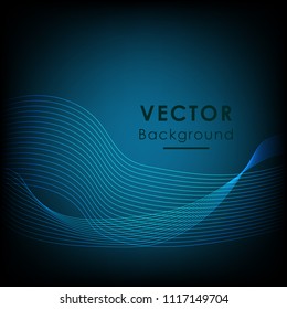 Abstract elegant blue wave background. Can be used template, web, presentation. Vector illustration.