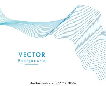 Abstract elegant blue wave background. Can be used template, web, presentation. Vector illustration.