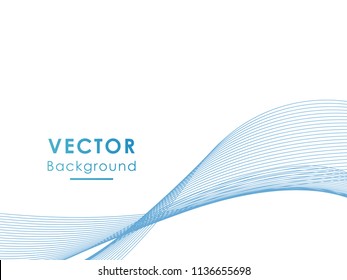 Abstract elegant blue wave background. Can be used template, web, presentation. Vector illustration.