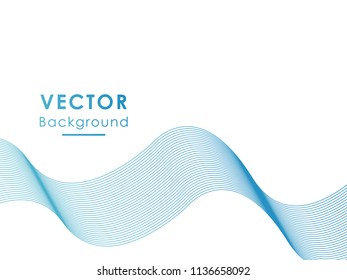 Abstract elegant blue wave background. Can be used template, web, presentation. Vector illustration.