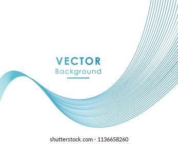 Abstract elegant blue wave background. Can be used template, web, presentation. Vector illustration.