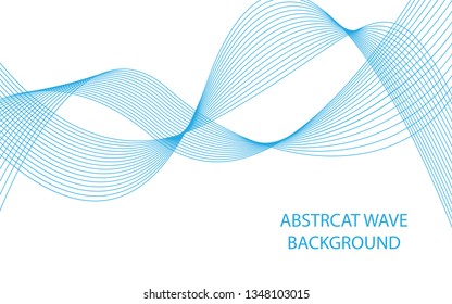 Abstract elegant blue wave background. Can be used template, web, presentation. Vector illustration.