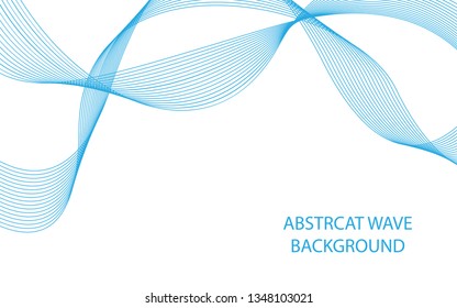 Abstract elegant blue wave background. Can be used template, web, presentation. Vector illustration.