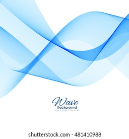 Abstract elegant blue wave background design

