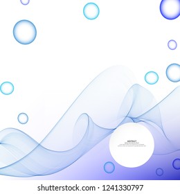 
Abstract elegant blue wave with circles. Design element