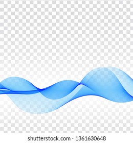 Abstract elegant blue wave transparent background