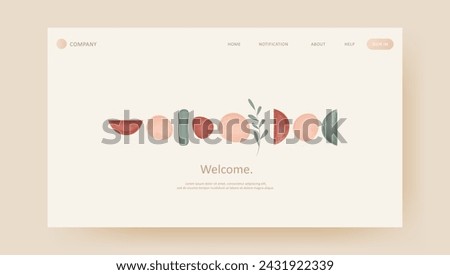 Abstract elegant boho art welcome website template. aesthetic website landing page or banner template modern style vector illustration