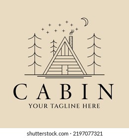 Abstract elegant cabin line logo icon vector design. house lined vector sign