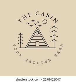 Abstract elegant cabin line logo icon vector design. house lined vector sign