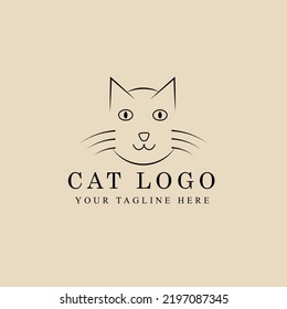 Abstract elegant cat line logo icon vector design. animal lined vector sign