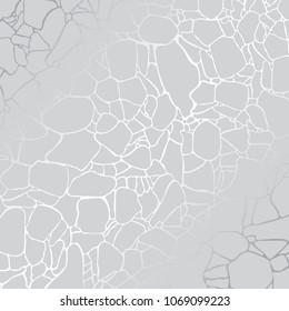 Abstract elegant cell background. Silver marble texture, cobweb, tile surface. Elegant futuristic ornament